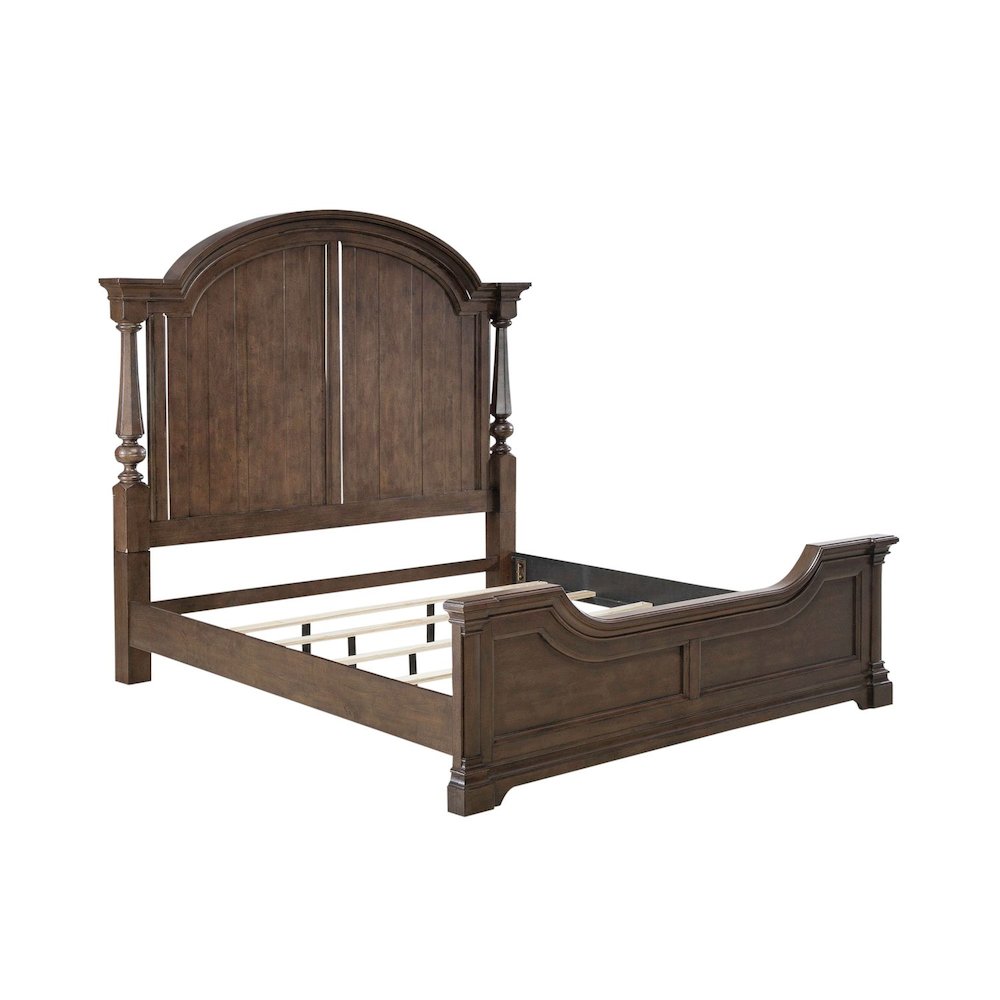 Arden Road King Poster Bed Frame - Satin Cherry. Picture 1