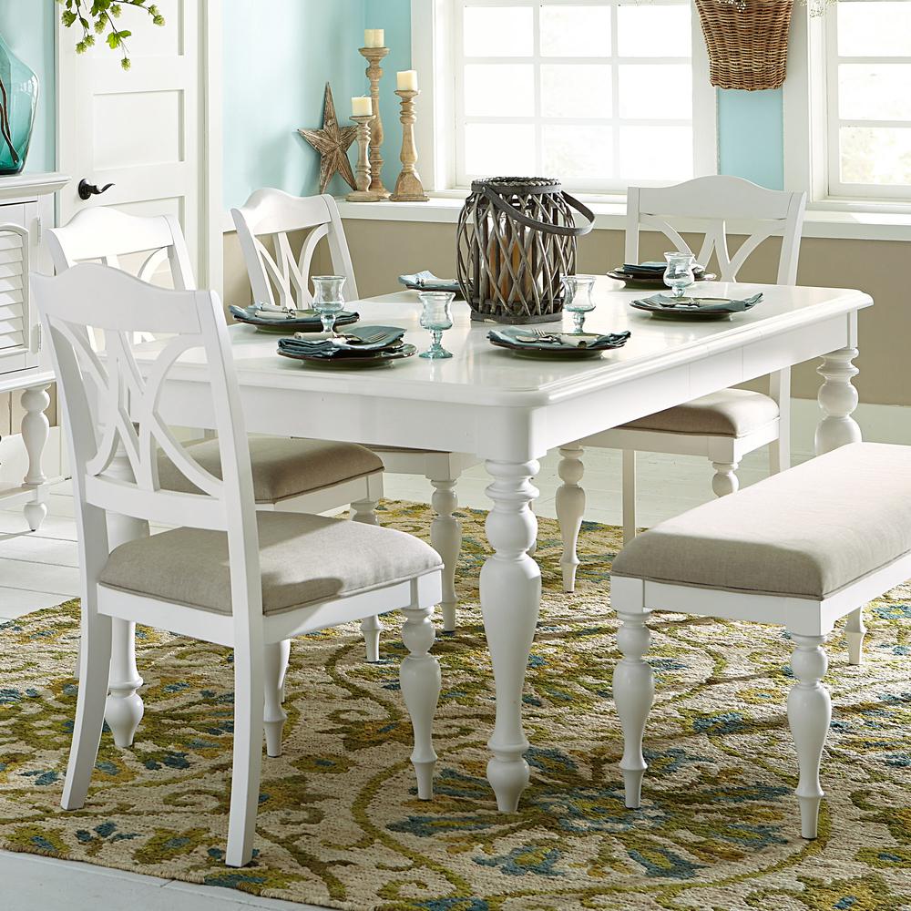 Summer House Rectangular Leg Table in Oyster White. Picture 3