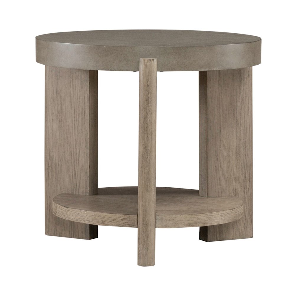 Affinity 3 Piece Set - Round Cocktail Table, 2 End Tables - Dusty Taupe Faux. Picture 7
