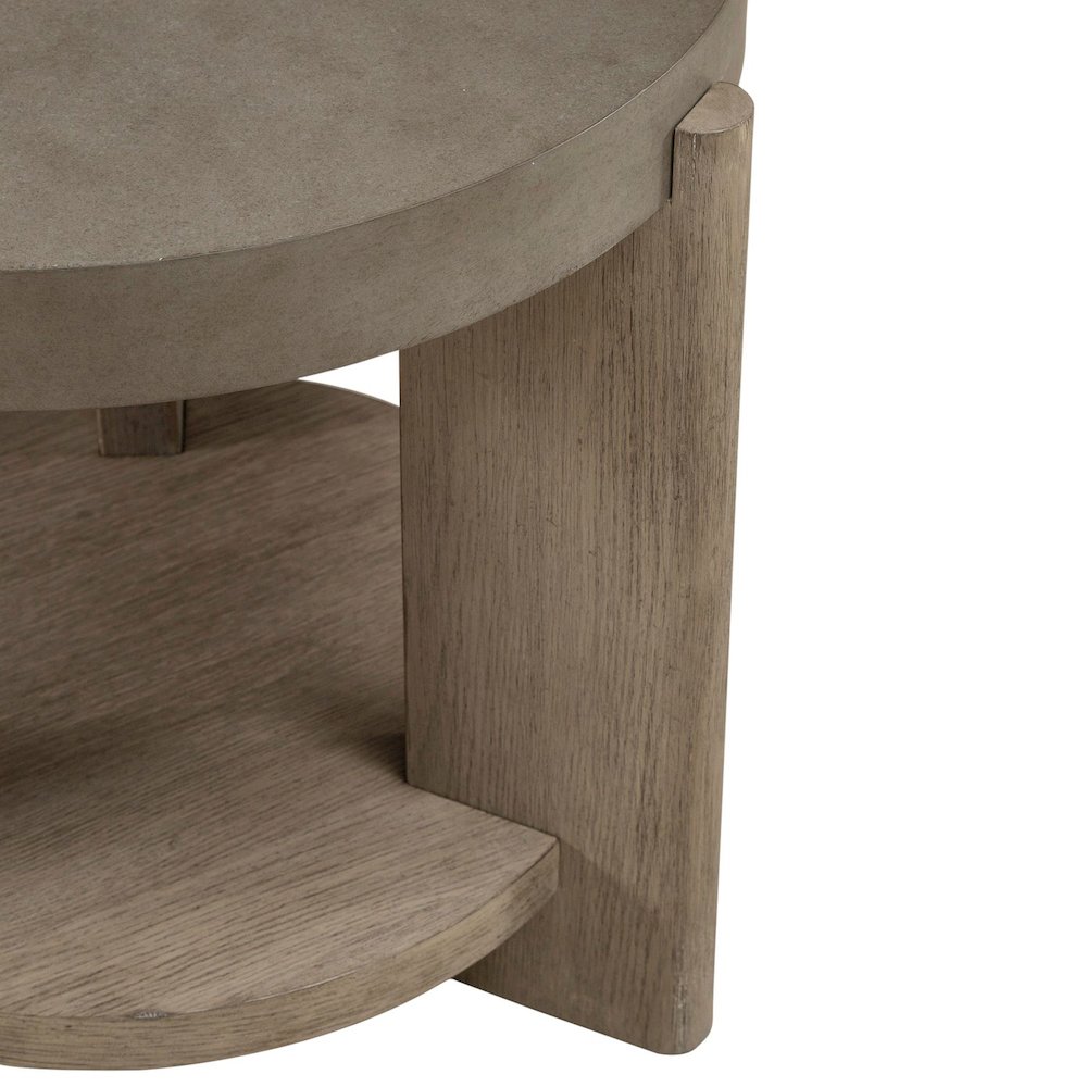 Affinity 3 Piece Set - Round Cocktail Table, 2 End Tables - Dusty Taupe Faux. Picture 10