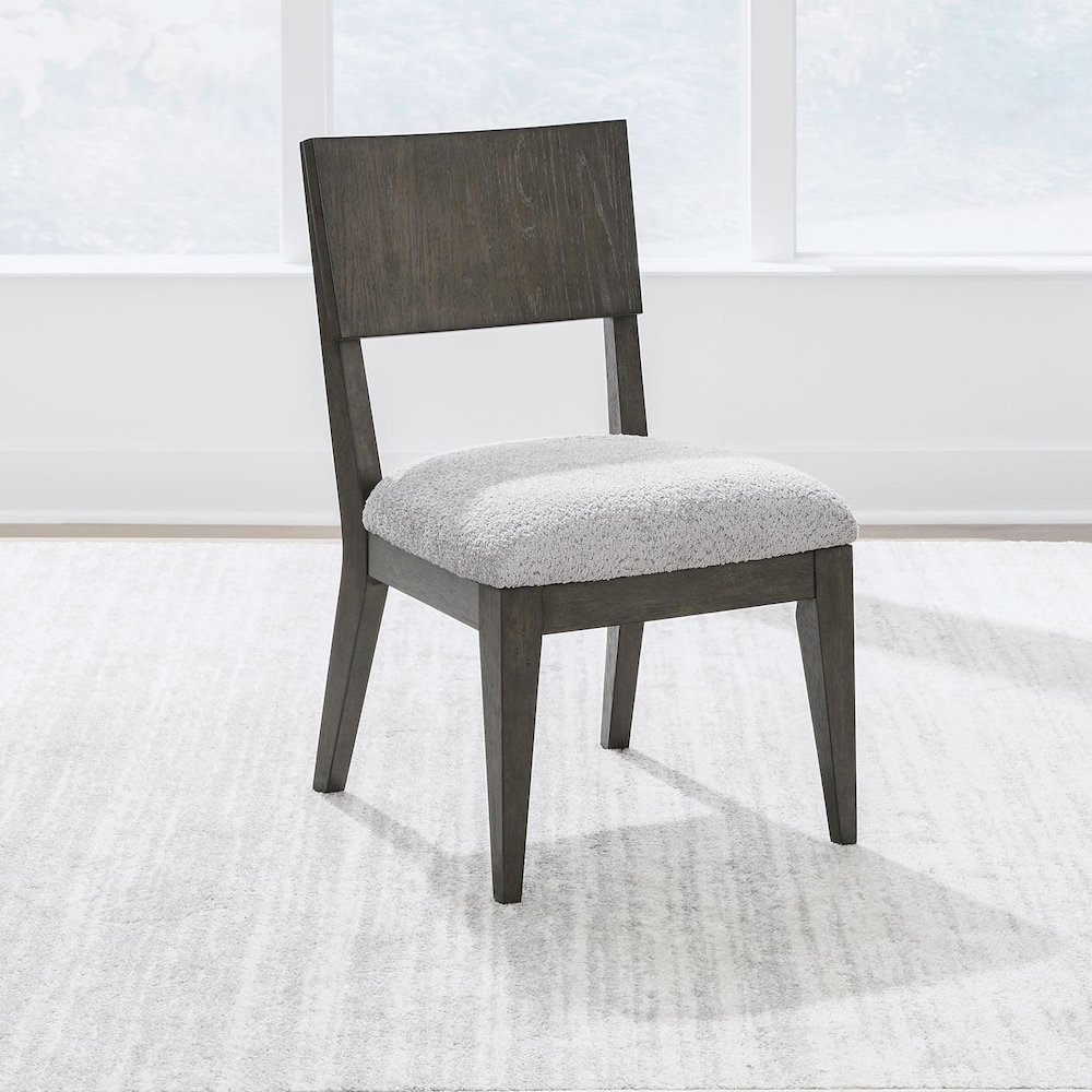 5 Piece Rectangular Table Dining Set with 4 Upholstered Chairs - Satin Espresso. Picture 7
