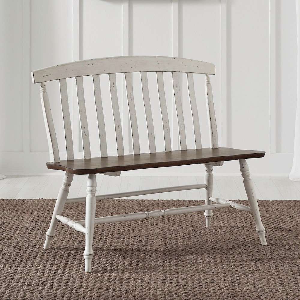6 Piece Rectangular Table Set with 4 Dining Chairs, Bench -Graphite & Whitestone. Picture 7