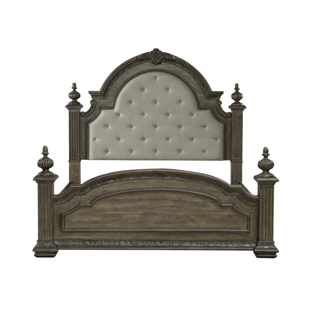 Carlisle Court Queen Poster Bed - Chestnut with Gray Dusty Wax Finish. Picture 2