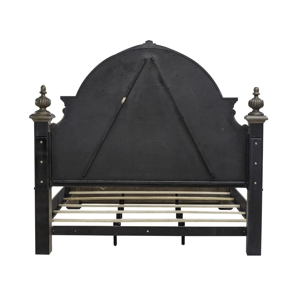 Carlisle Court Queen Poster Bed - Chestnut with Gray Dusty Wax Finish. Picture 4