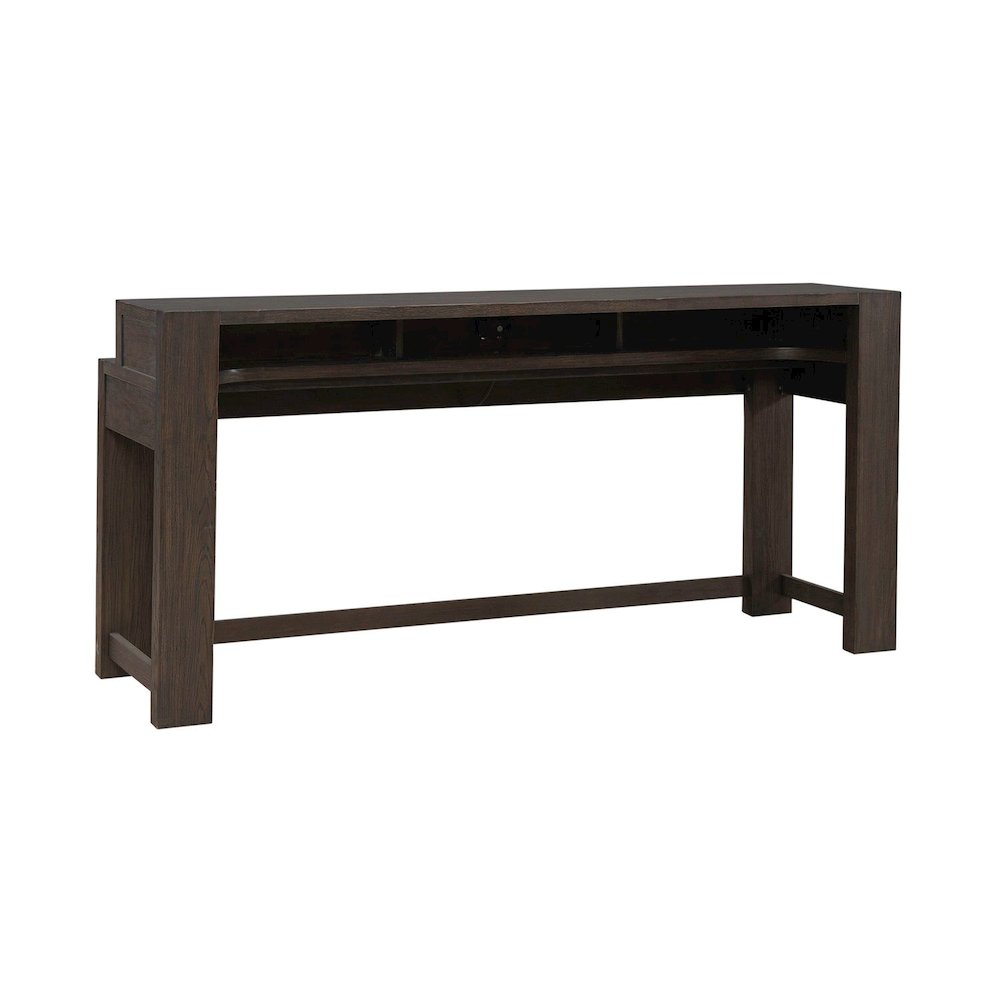 Lennox Hill Living Room Console Bar Table with Charging Station - Bark. Picture 1