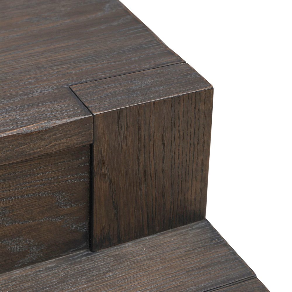 Lennox Hill Living Room Console Bar Table with Charging Station - Bark. Picture 9