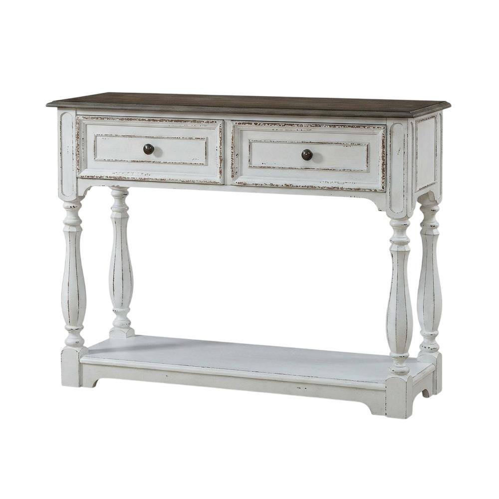 White, Console Table, Quality Build, Durable Wood Frame. Picture 1