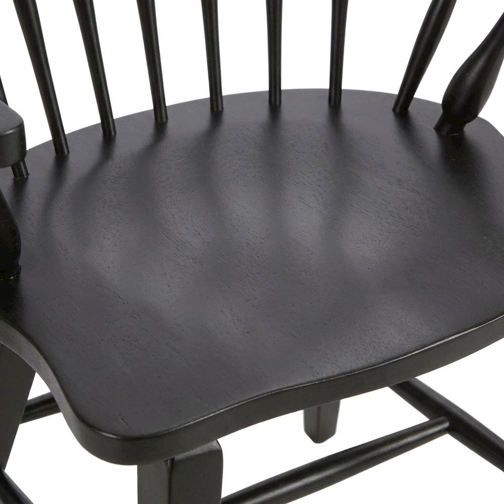 Windsor Back Armchair in Black with Elegant Tobacco Finish. Picture 7