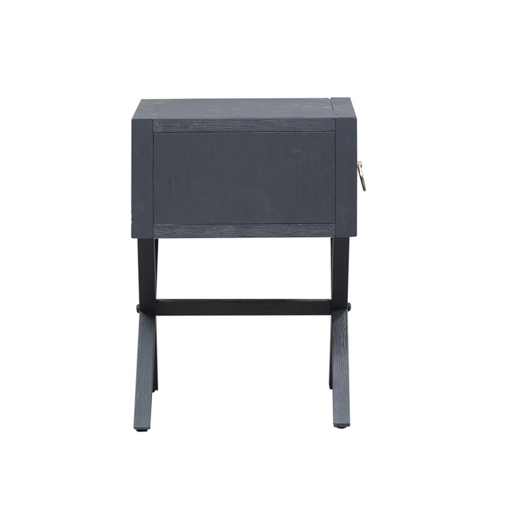 East End 1 Drawer Accent Table in Wirebrushed Denim. Picture 3