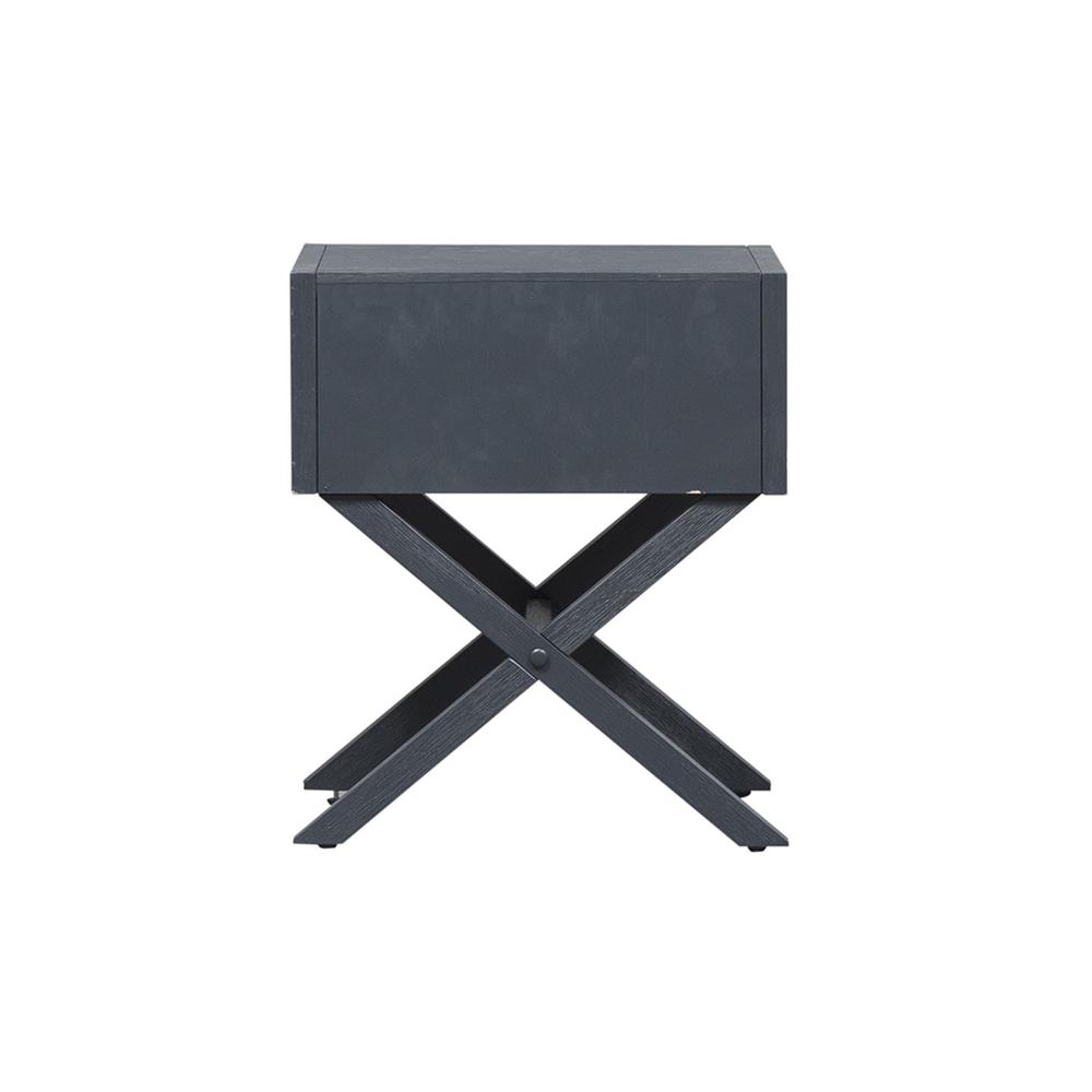 East End 1 Drawer Accent Table in Wirebrushed Denim. Picture 4