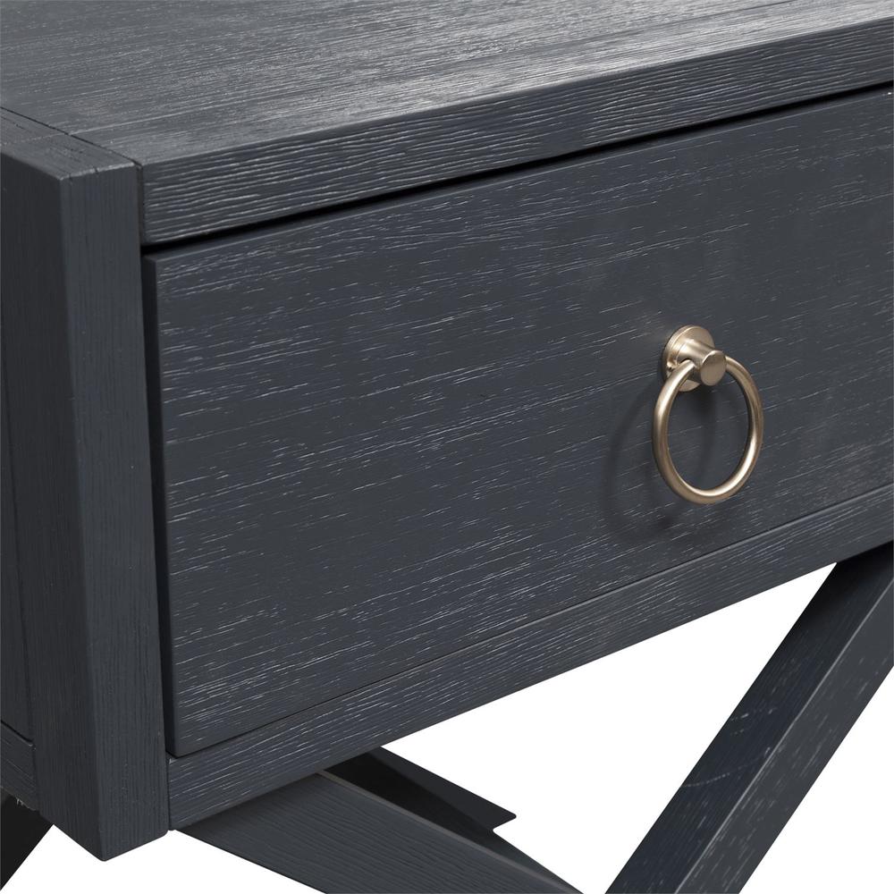 East End 1 Drawer Accent Table in Wirebrushed Denim. Picture 7