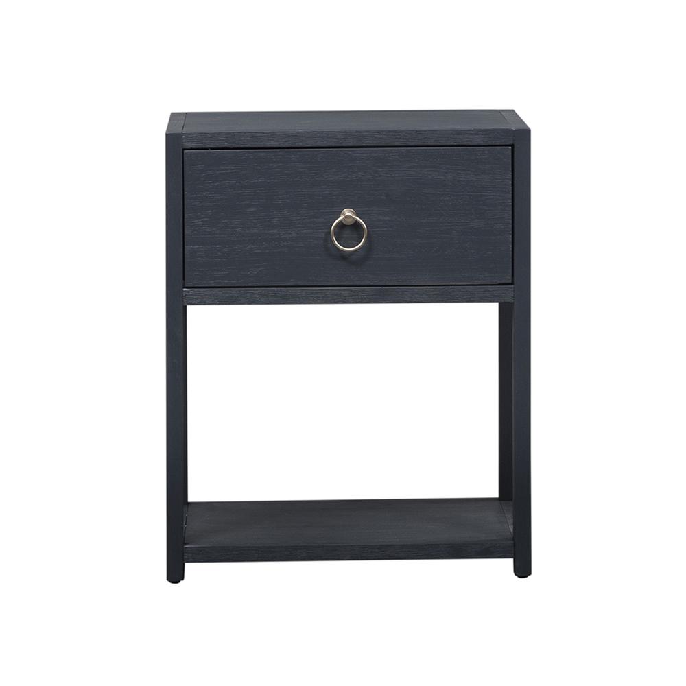 East End 1 Shelf Accent Table in Wirebrushed Denim. Picture 2