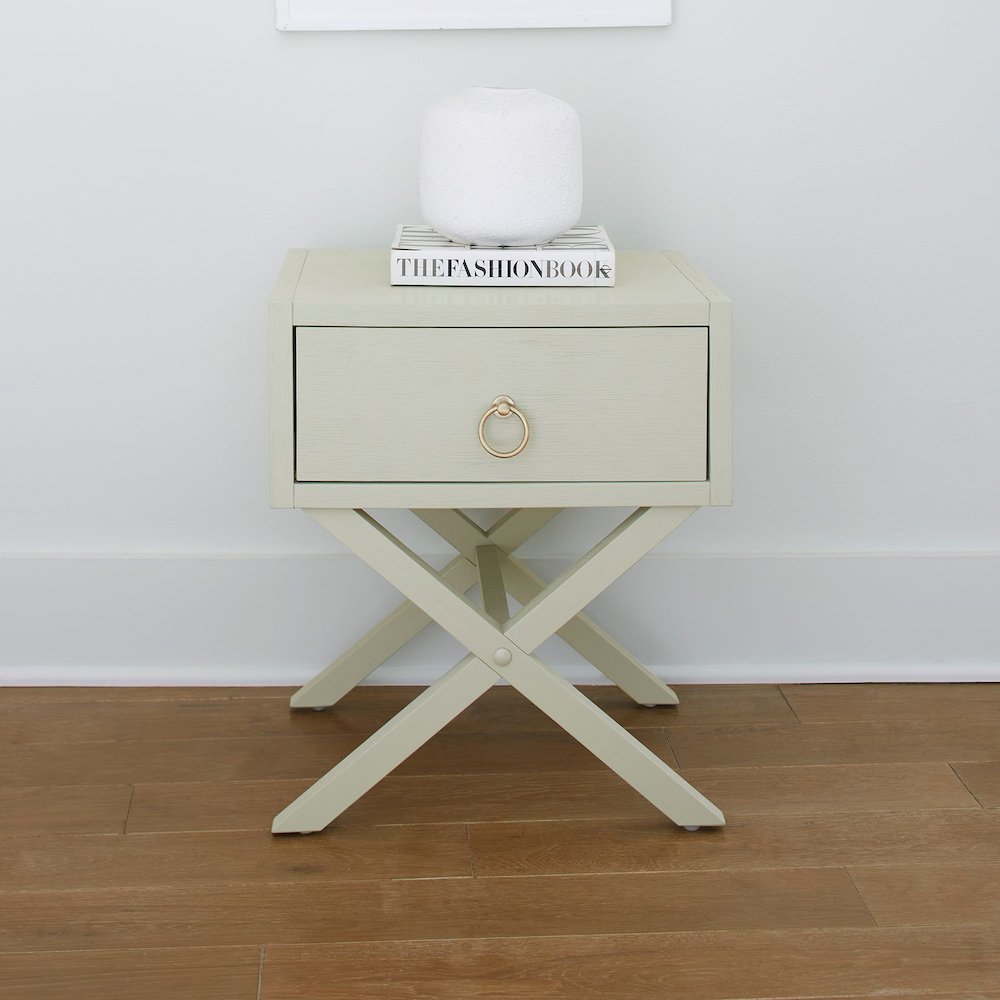 East End 1 Drawer Accent Table for Living Room Home Storage - Green Mist. Picture 9