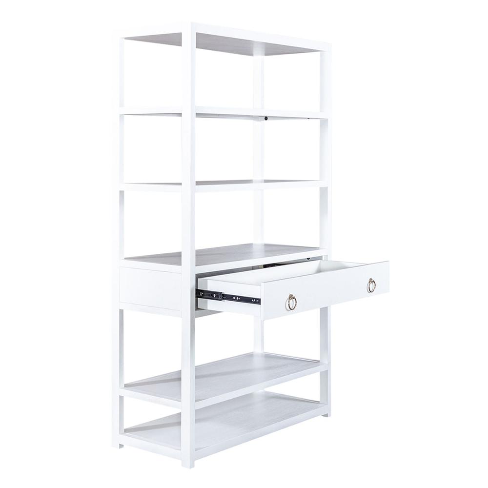 East End Accent Bookcase in Wirebrushed White. Picture 7