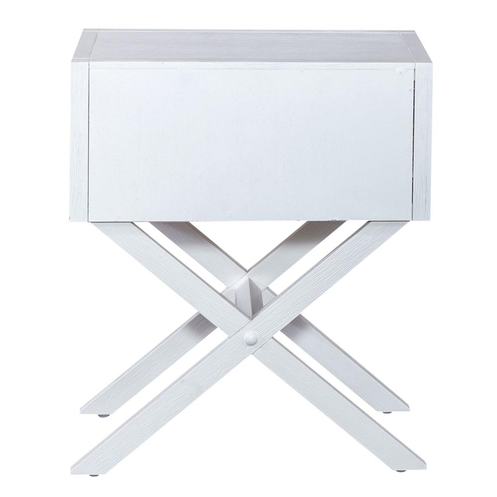 East End 1 Drawer Accent Table in Wirebrushed White. Picture 4