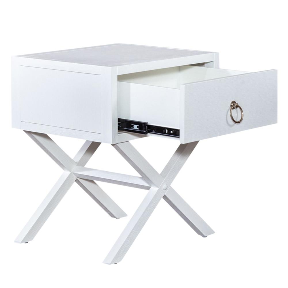 East End 1 Drawer Accent Table in Wirebrushed White. Picture 5