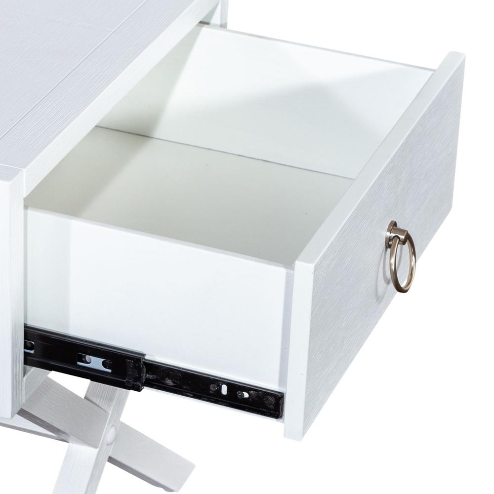 East End 1 Drawer Accent Table in Wirebrushed White. Picture 6