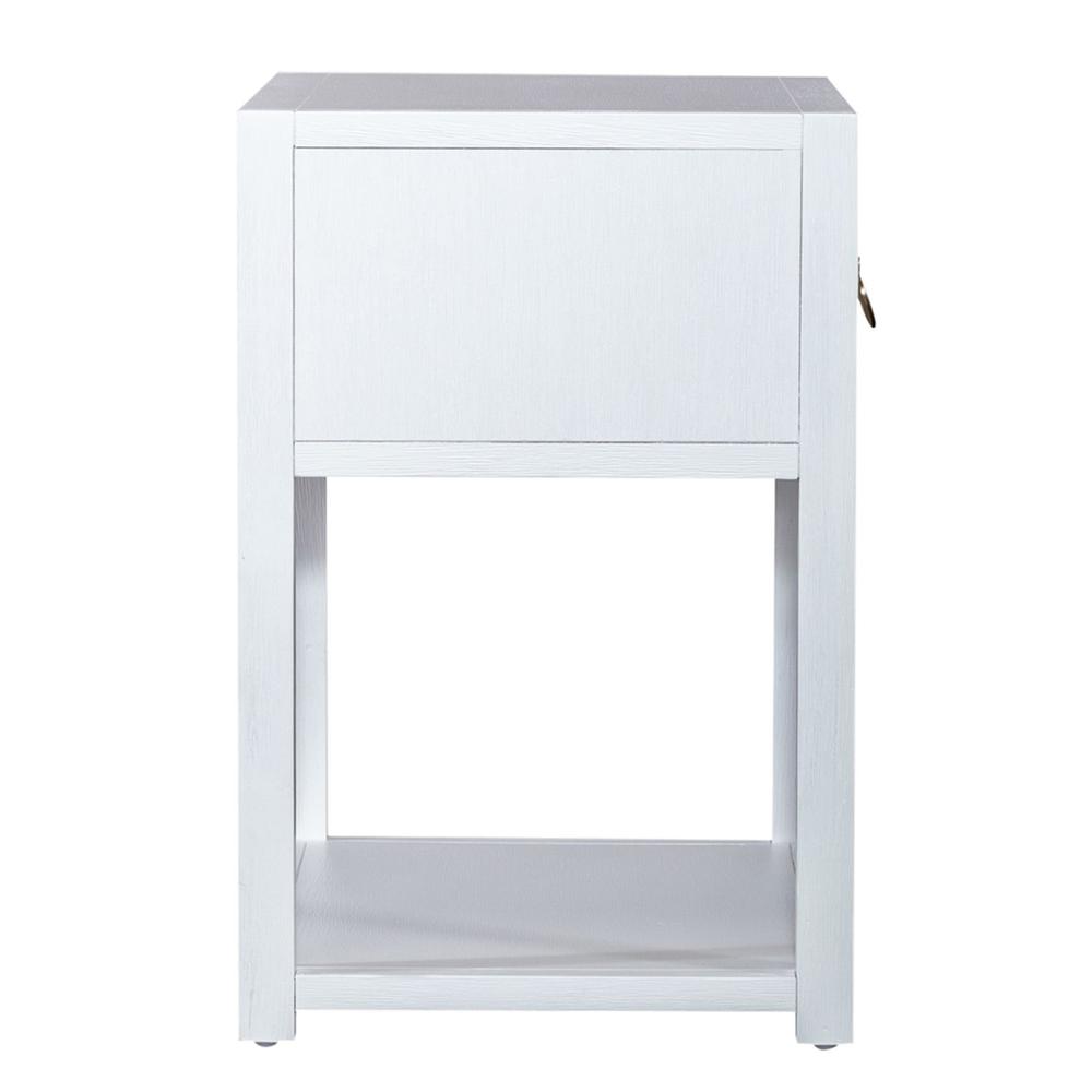 East End 1 Drawer 1 Shelf Accent Table in Wirebrushed White. Picture 3