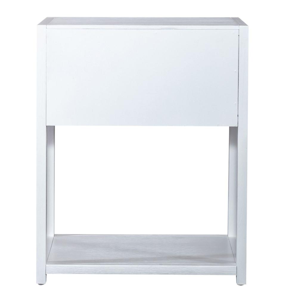 East End 1 Drawer 1 Shelf Accent Table in Wirebrushed White. Picture 4