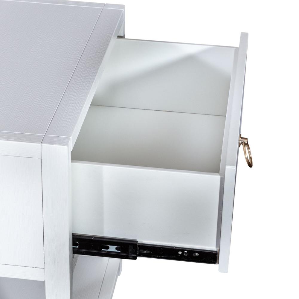 East End 1 Drawer 1 Shelf Accent Table in Wirebrushed White. Picture 9