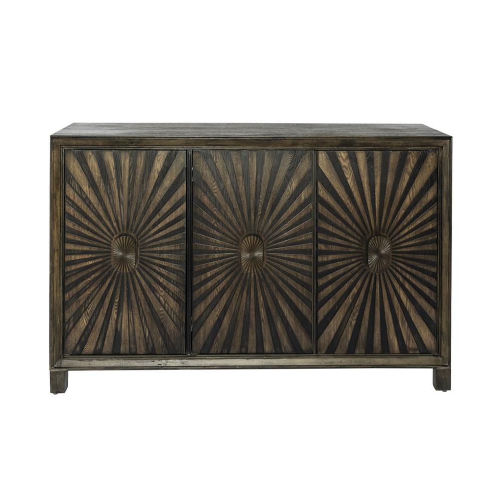 Chaucer 3 Door Accent Cabinet in Aged Whiskey. Picture 2