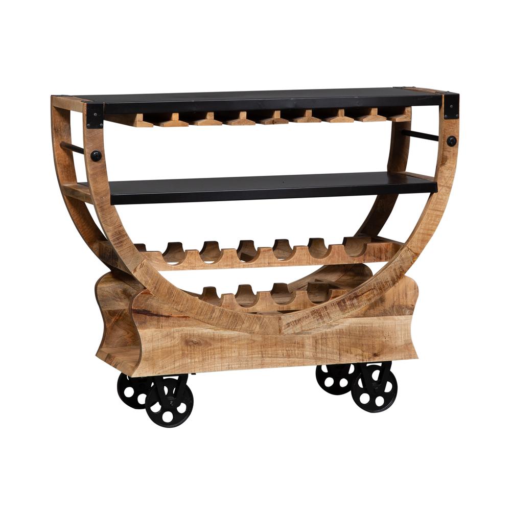 Danley Accent Bar Trolley in Weathered Brown. Picture 1