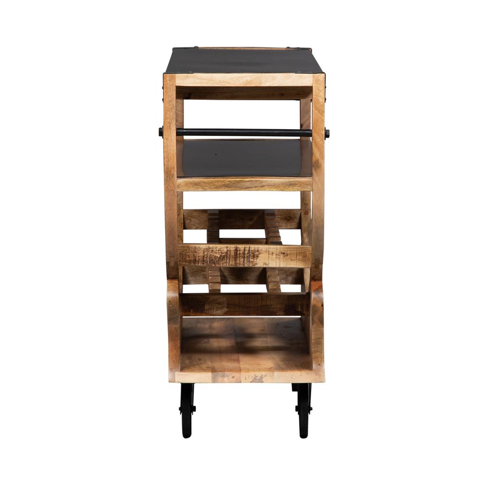 Danley Accent Bar Trolley in Weathered Brown. Picture 3