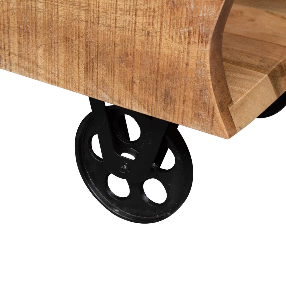 Danley Accent Bar Trolley in Weathered Brown. Picture 7