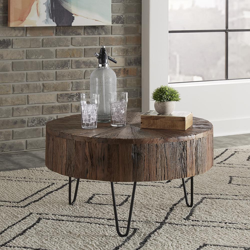 Canyon Accent Cocktail Table in Railroad Brown. Picture 4