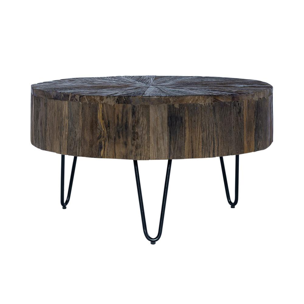 Canyon Accent Cocktail Table in Railroad Brown. Picture 1