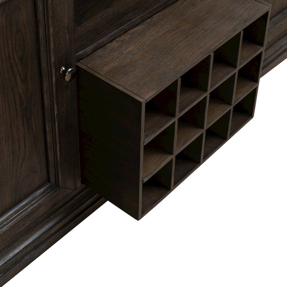 Grant Park Dining Room Wine Rack Buffet  - White Oak Veneers -  Cappuccino Brown. Picture 11