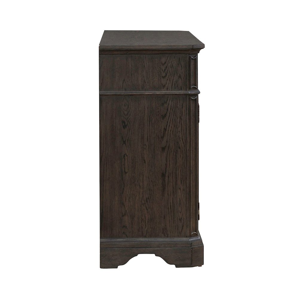 Grant Park Dining Room Wine Rack Buffet  - White Oak Veneers -  Cappuccino Brown. Picture 4