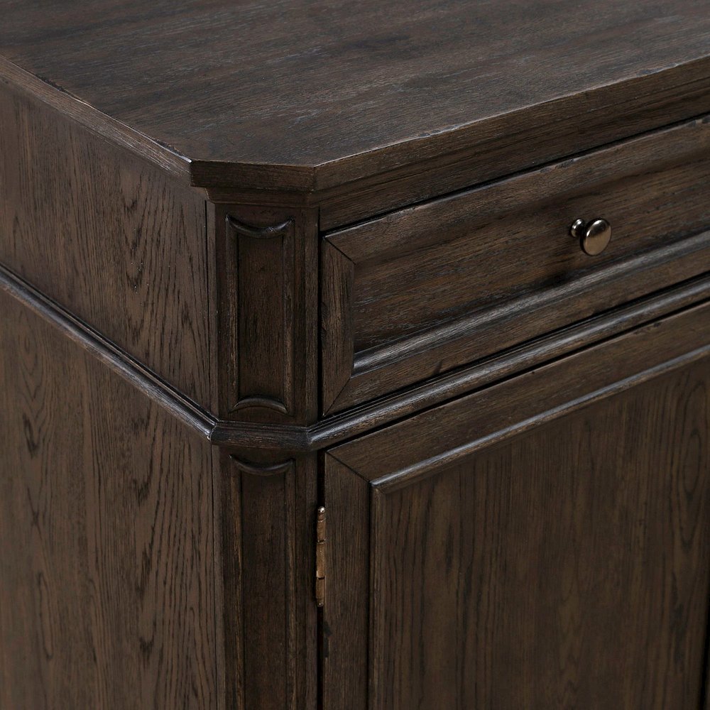 Grant Park Dining Room Wine Rack Buffet  - White Oak Veneers -  Cappuccino Brown. Picture 8