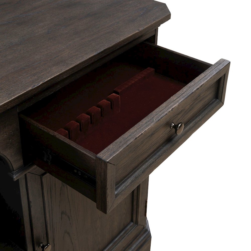 Grant Park Dining Room Wine Rack Buffet  - White Oak Veneers -  Cappuccino Brown. Picture 9