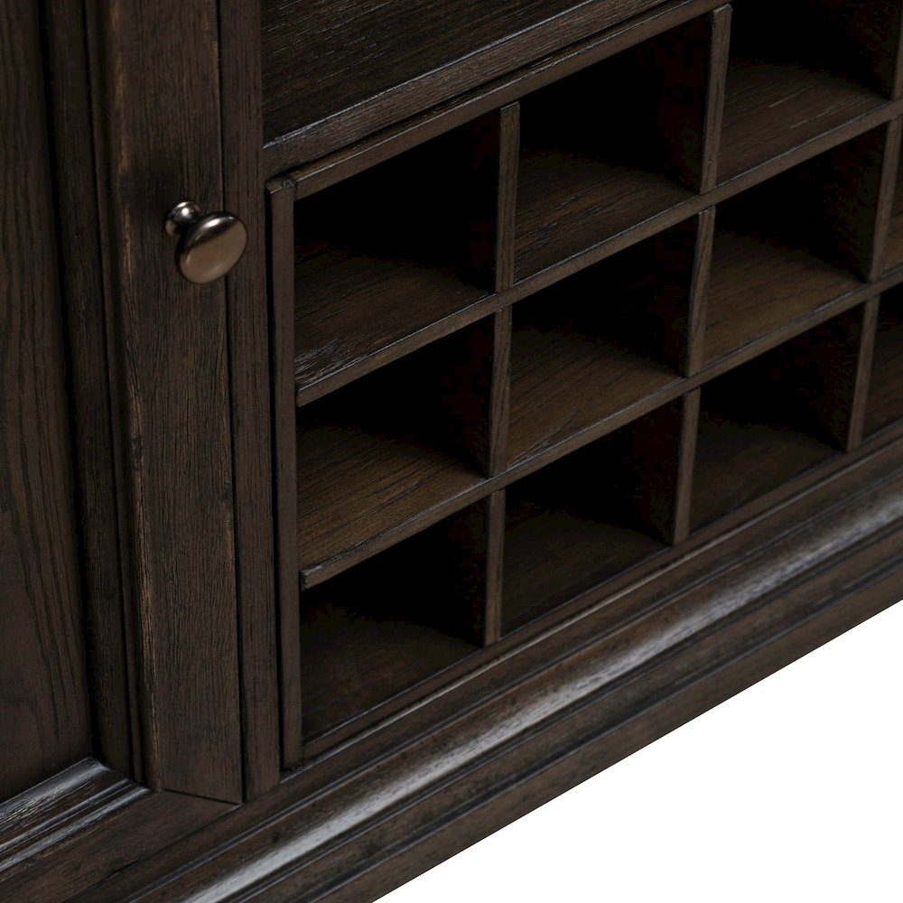 Grant Park Dining Room Wine Rack Buffet  - White Oak Veneers -  Cappuccino Brown. Picture 10