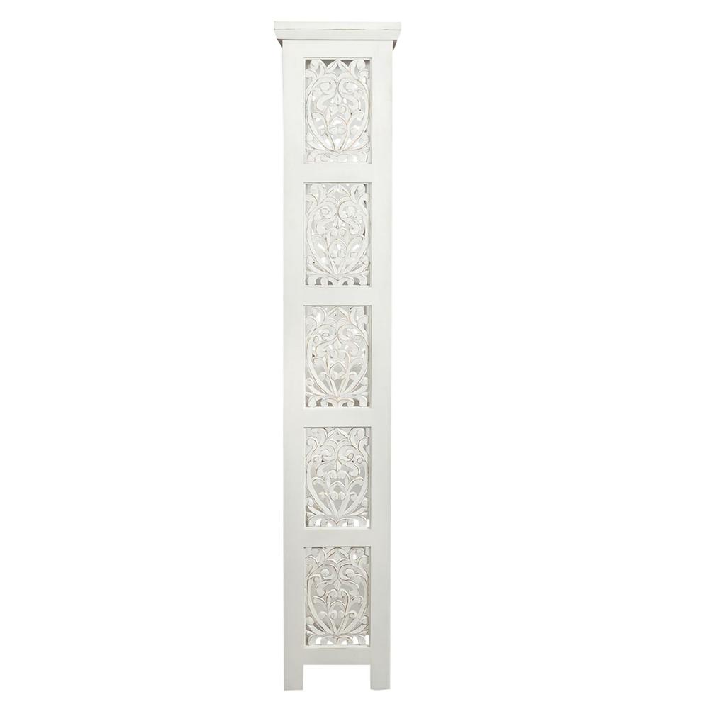 Trellis Lane Accent Bookcase in Weathered White, Black. Picture 3