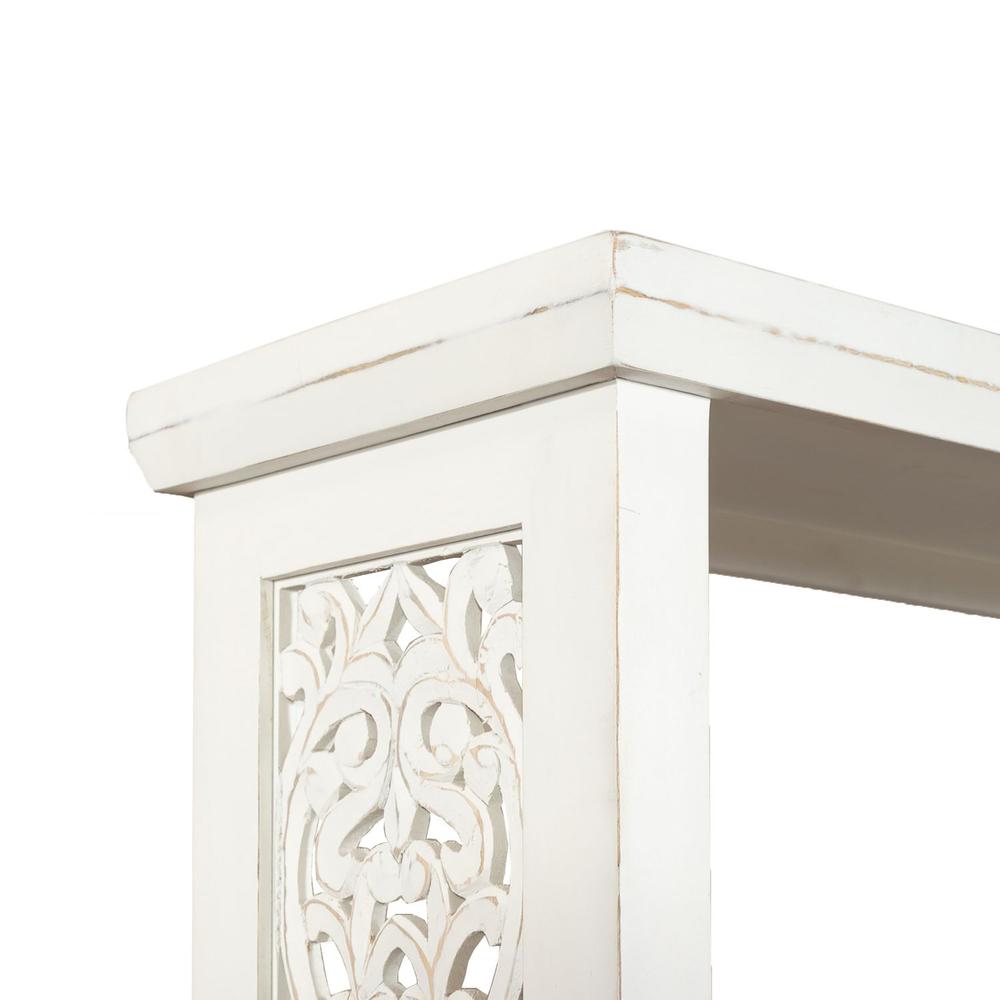 Trellis Lane Accent Bookcase in Weathered White, Black. Picture 4