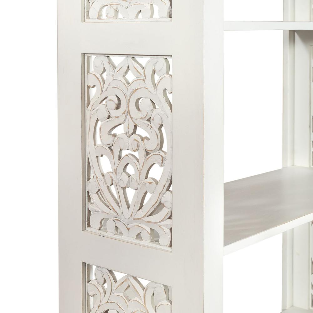 Trellis Lane Accent Bookcase in Weathered White, Black. Picture 5