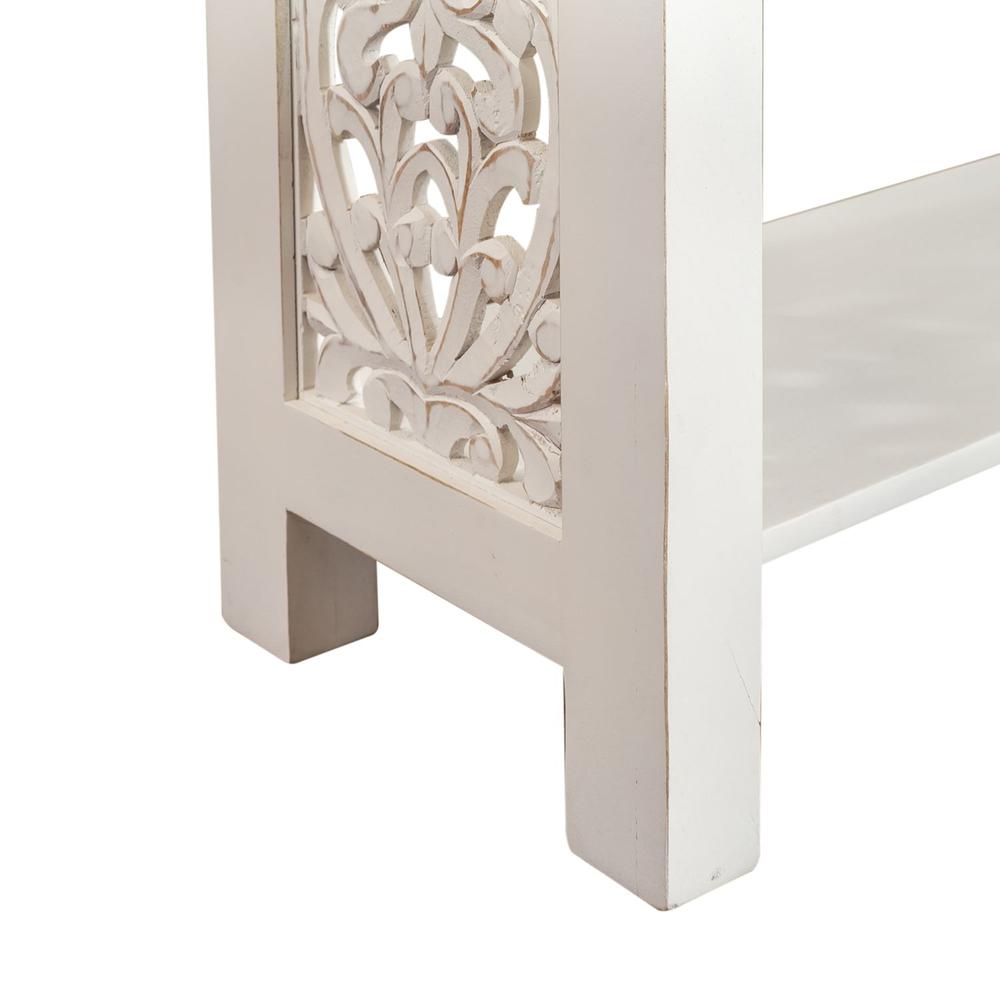 Trellis Lane Accent Bookcase in Weathered White, Black. Picture 6