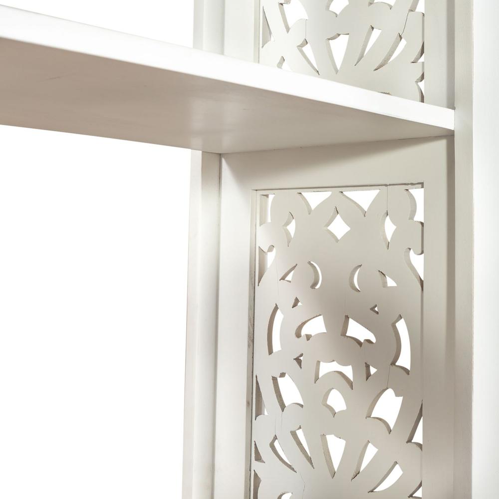 Trellis Lane Accent Bookcase in Weathered White, Black. Picture 7