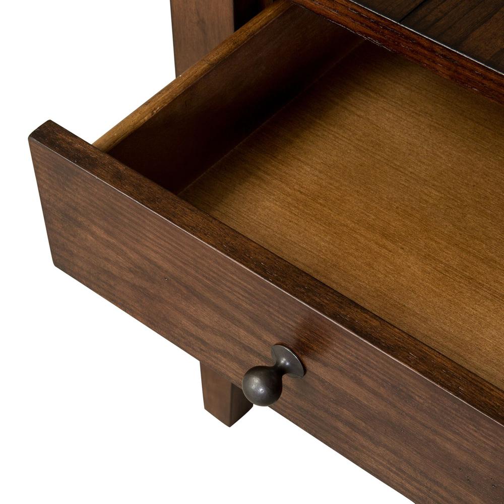 Lake House End Table in Rustic Brown Oak. Picture 5
