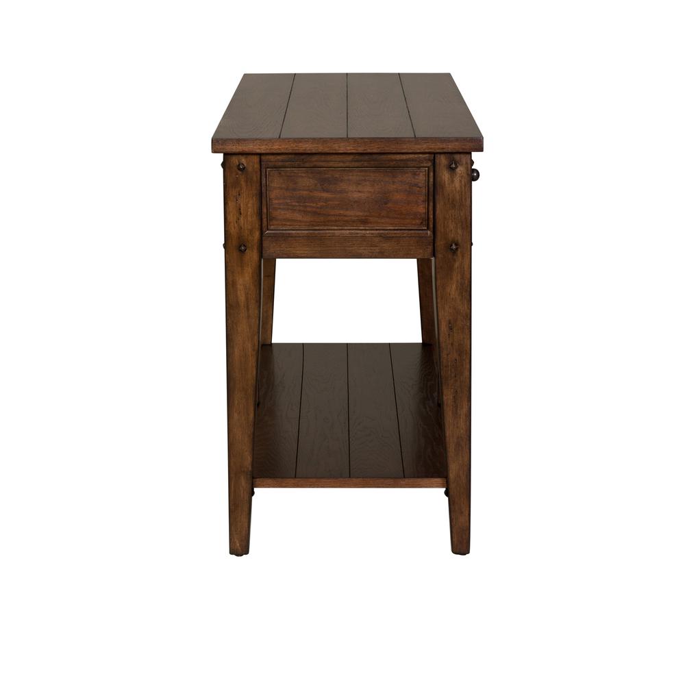 Lake House Sofa Table in Rustic Brown Oak. Picture 4