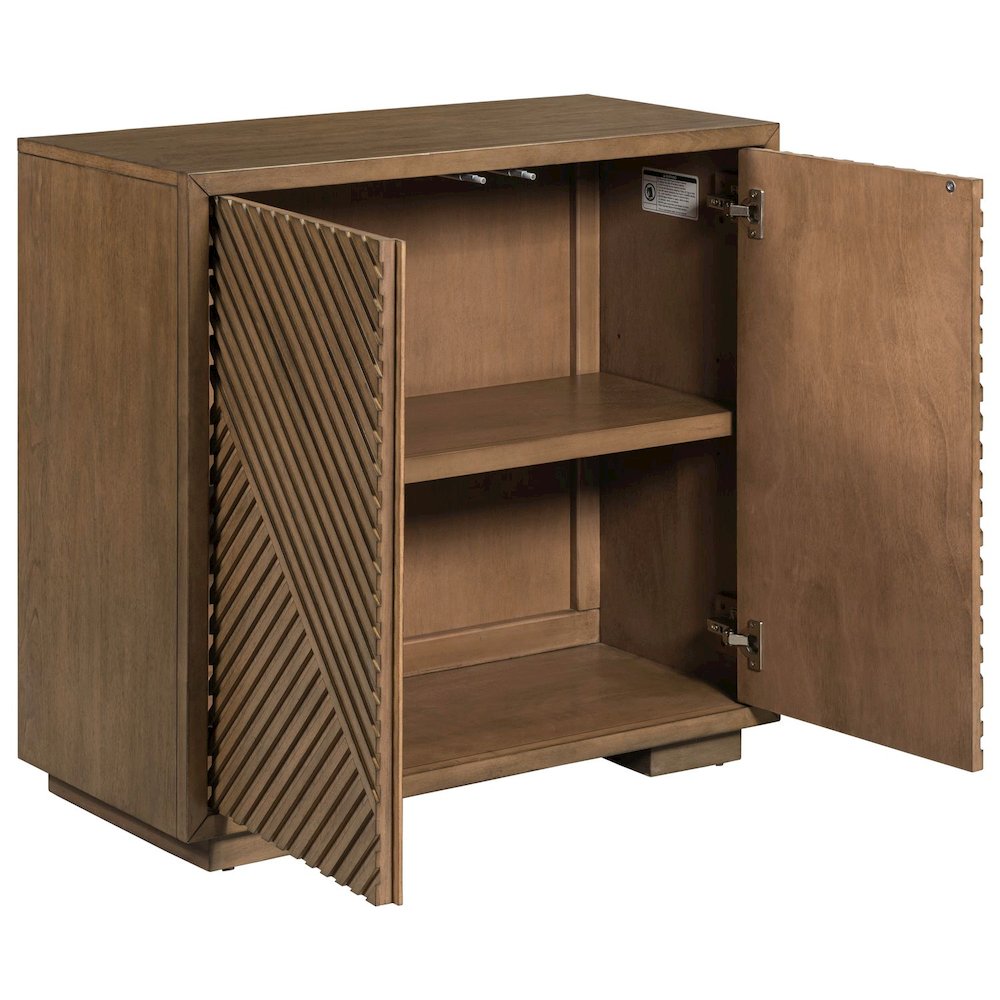 Easton Storage 2 Door Accent Cabinet Modern Design - Urban Bronze Walnut Wood. Picture 7