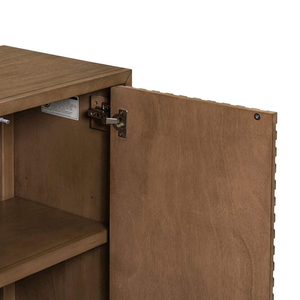 Easton Storage 2 Door Accent Cabinet Modern Design - Urban Bronze Walnut Wood. Picture 9