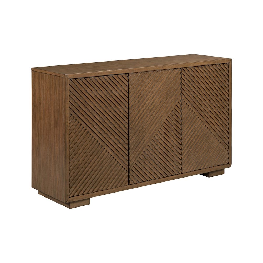 Easton Storage 3 Door Accent Cabinet Modern Design - Urban Bronze Walnut Wood. Picture 1
