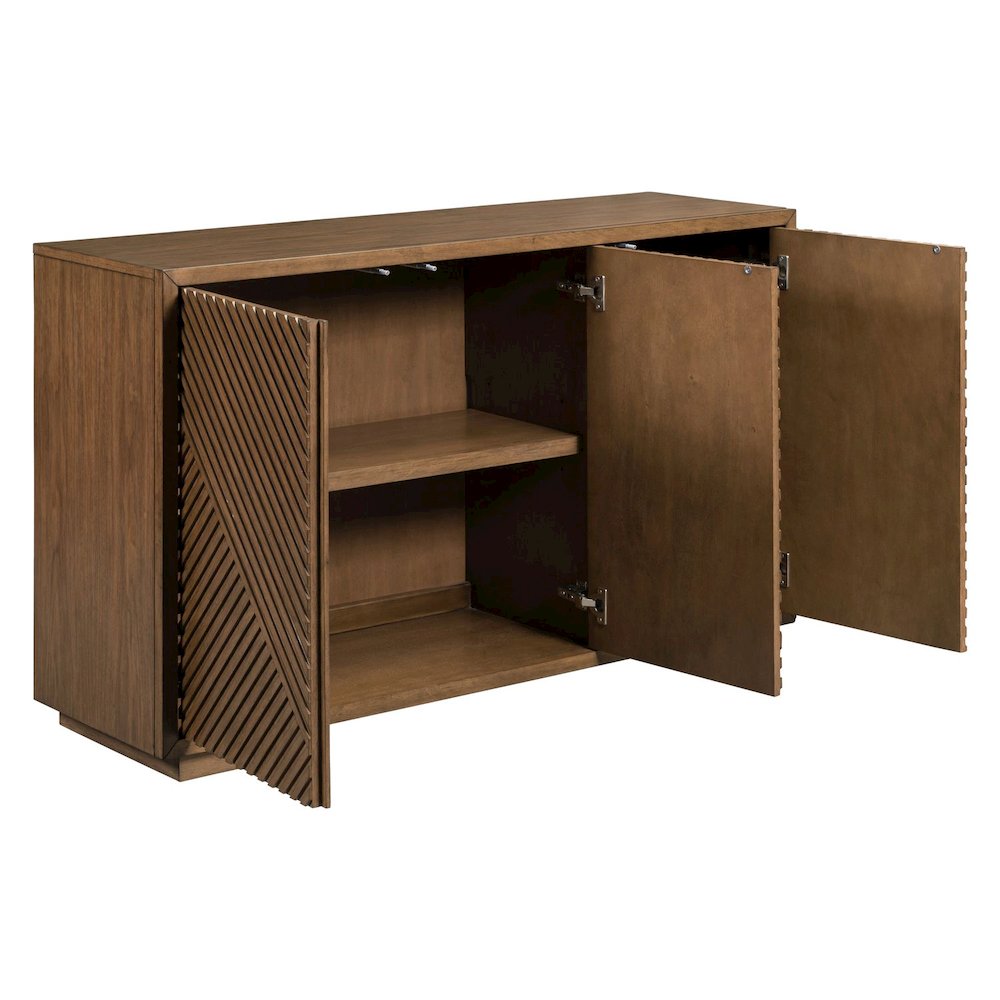 Easton Storage 3 Door Accent Cabinet Modern Design - Urban Bronze Walnut Wood. Picture 7