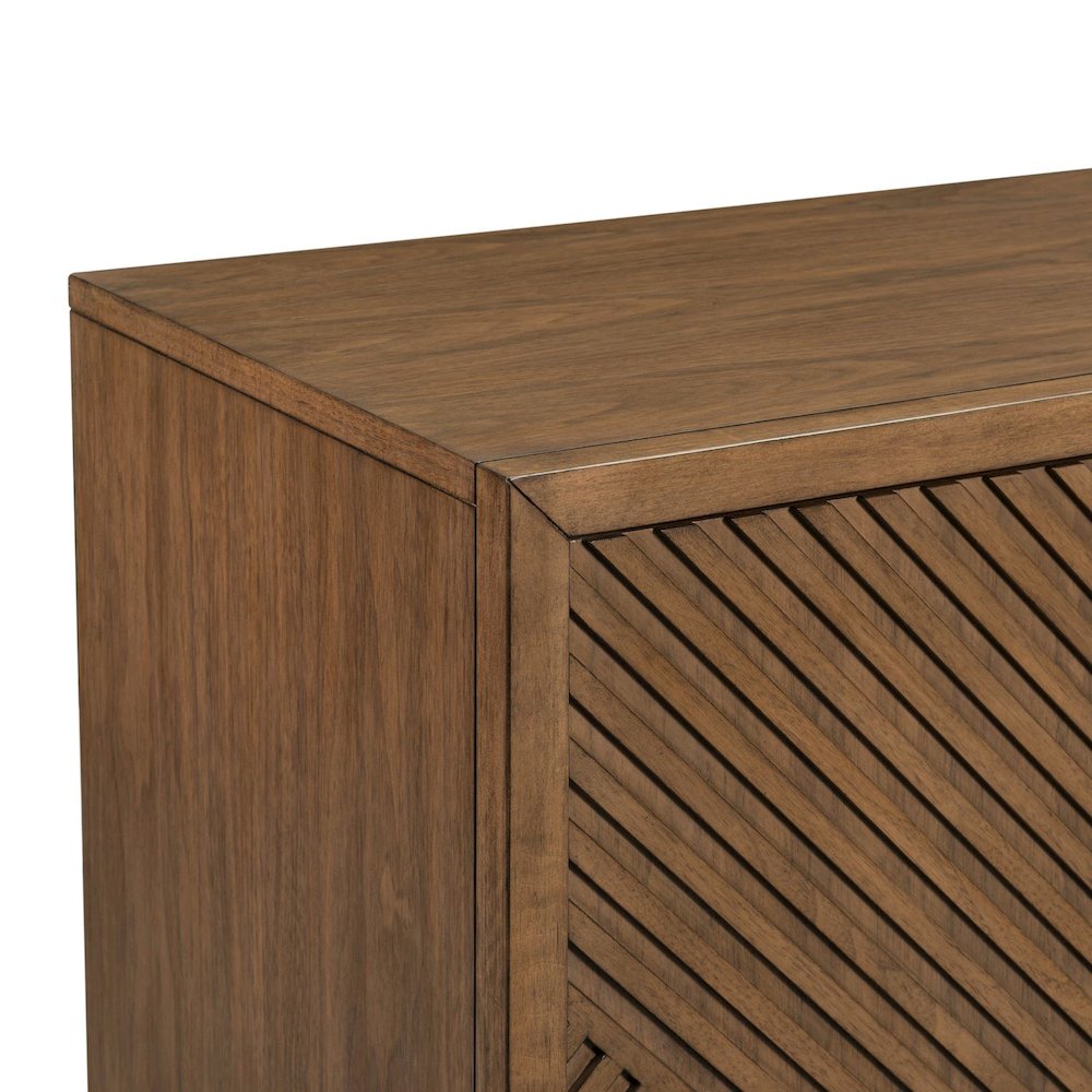 Easton Storage 3 Door Accent Cabinet Modern Design - Urban Bronze Walnut Wood. Picture 8