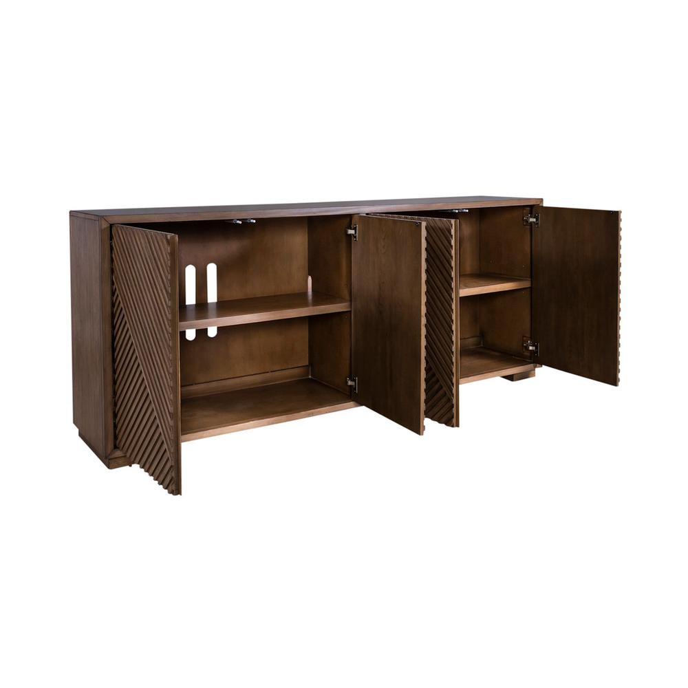 Easton eighty-two inch TV console in Urban Bronze Finish. Picture 7