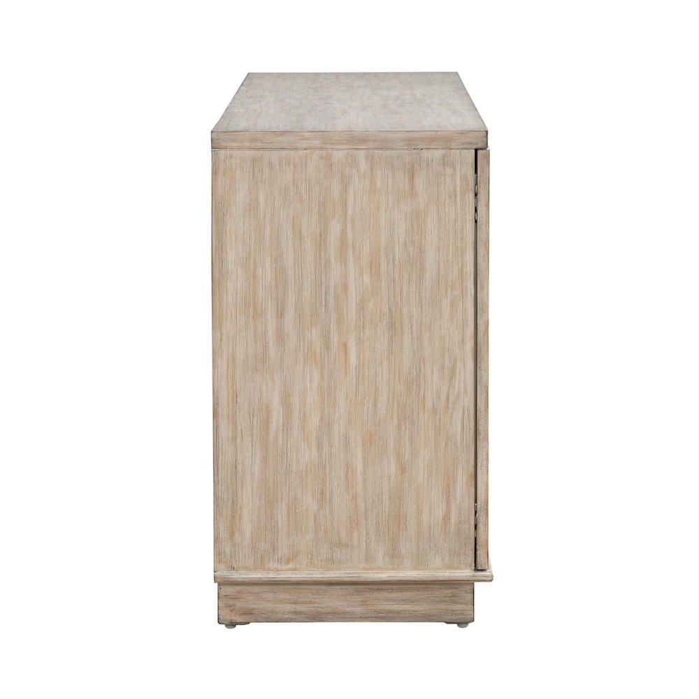 Terrace Storage 4 Door Accent Cabinet Eclectic Natural Wood Design - Grey Brown. Picture 5
