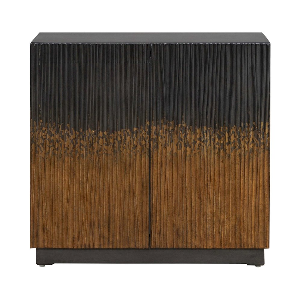 Fiore Storage 2 Door Accent Cabinet Eclectic Dancing Gold Flame - Satin Espresso. Picture 3